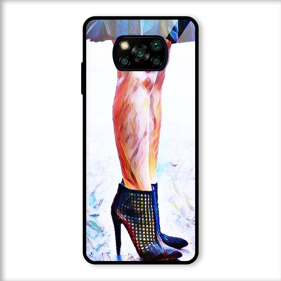 Sassy Heels Glass Back Case for Poco X3