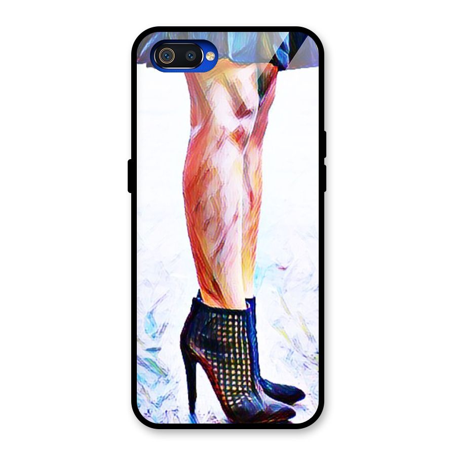 Sassy Heels Glass Back Case for Realme C2