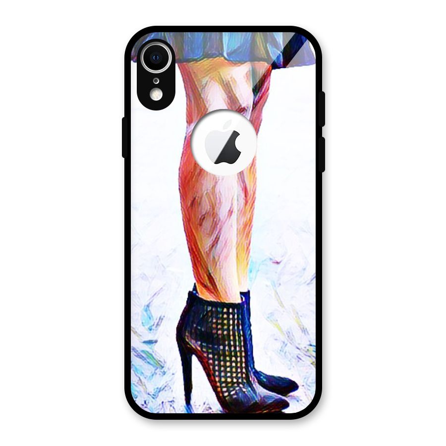 Sassy Heels Glass Back Case for iPhone XR Logo Cut