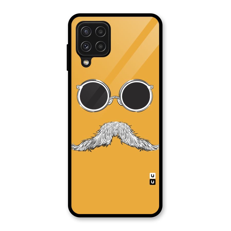 Sassy Mustache Glass Back Case for Galaxy A22 4G
