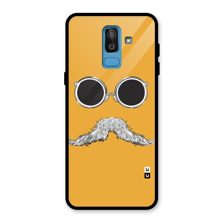 Sassy Mustache Glass Back Case for Galaxy J8