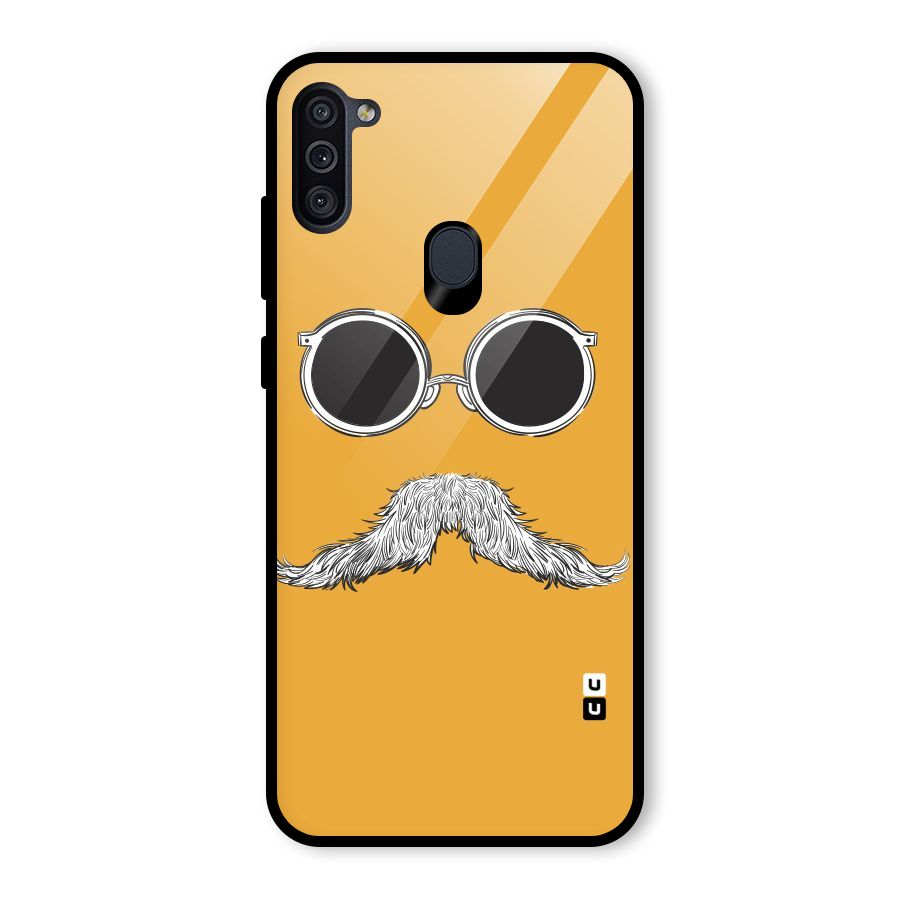 Sassy Mustache Glass Back Case for Galaxy M11
