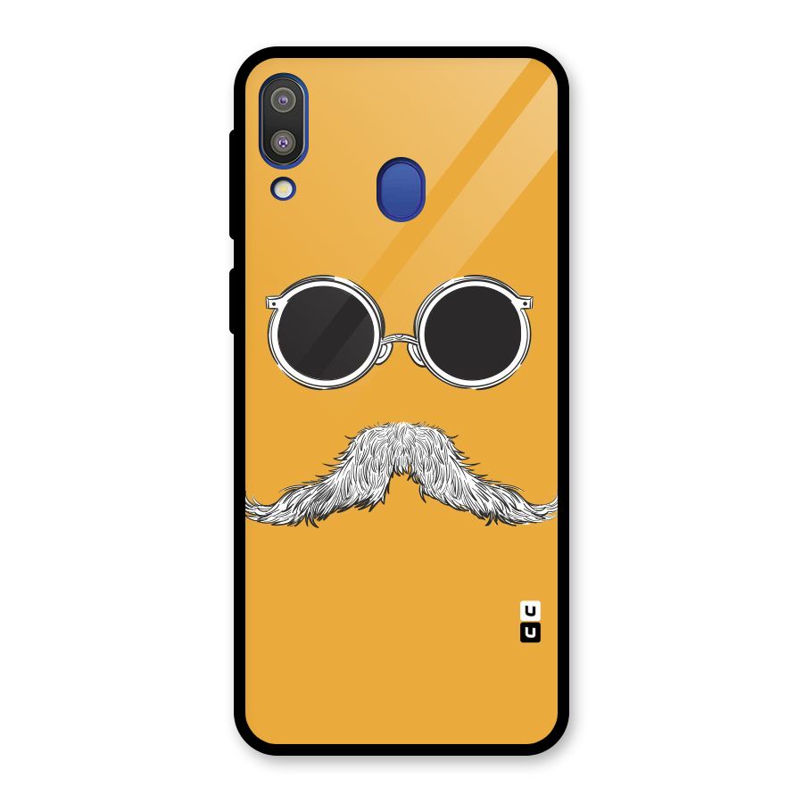 Sassy Mustache Glass Back Case for Galaxy M20