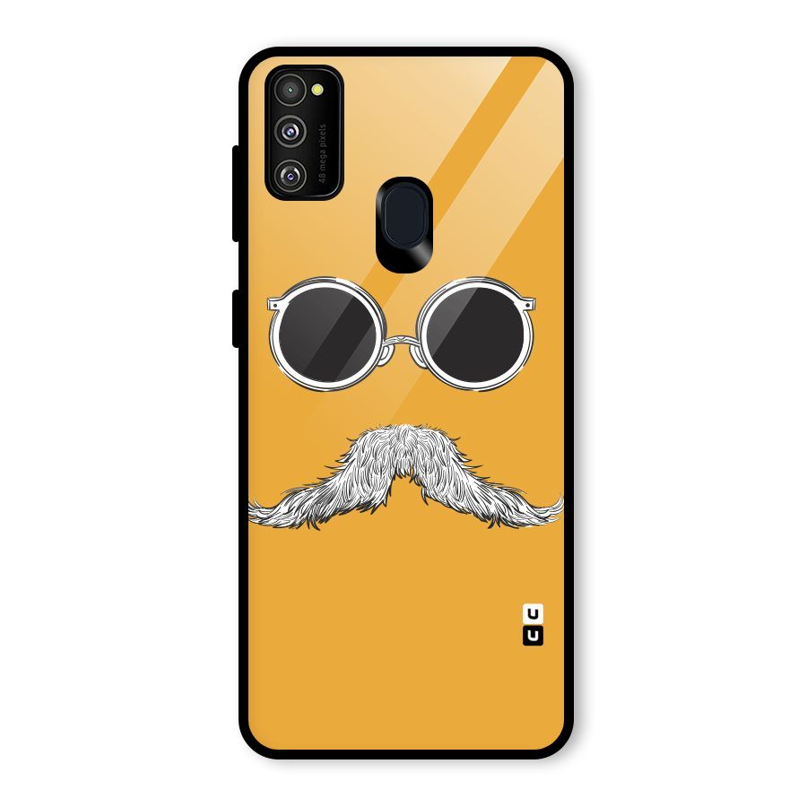 Sassy Mustache Glass Back Case for Galaxy M30s