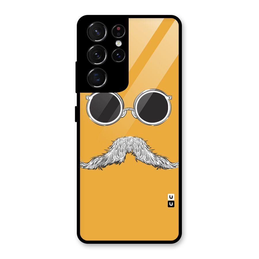 Sassy Mustache Glass Back Case for Galaxy S21 Ultra 5G