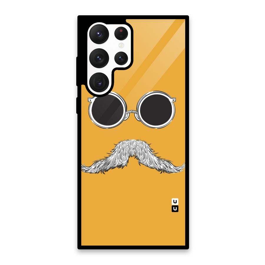 Sassy Mustache Glass Back Case for Galaxy S22 Ultra 5G