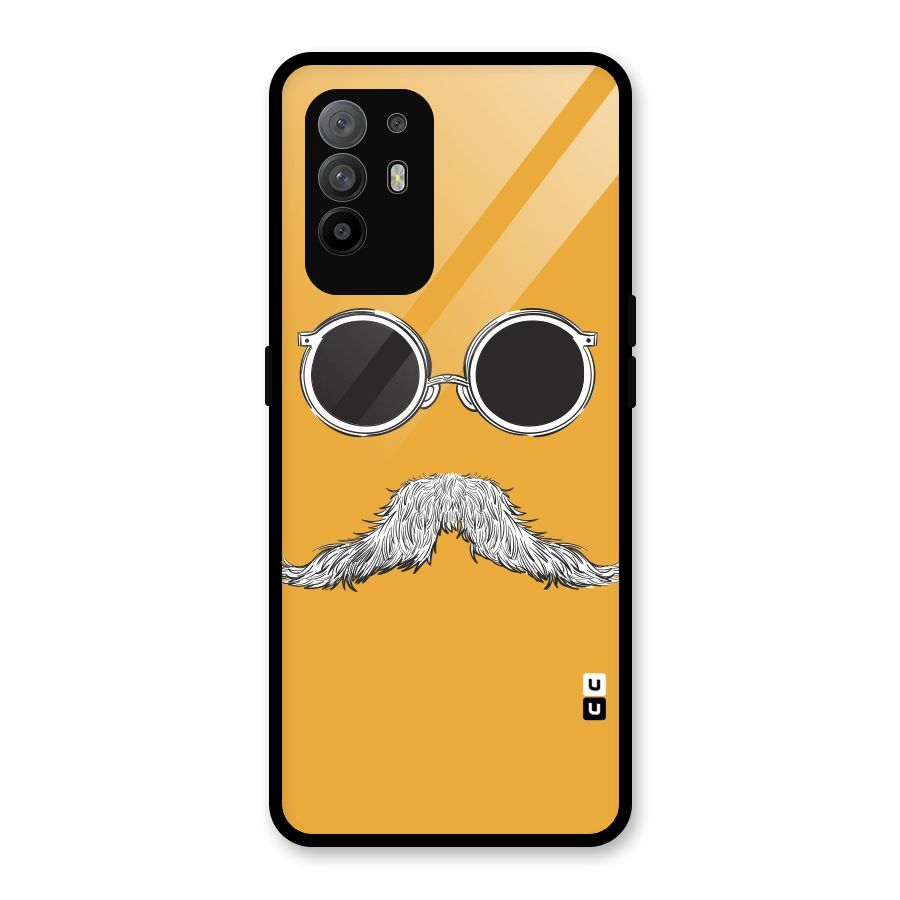 Sassy Mustache Glass Back Case for Oppo F19 Pro Plus 5G