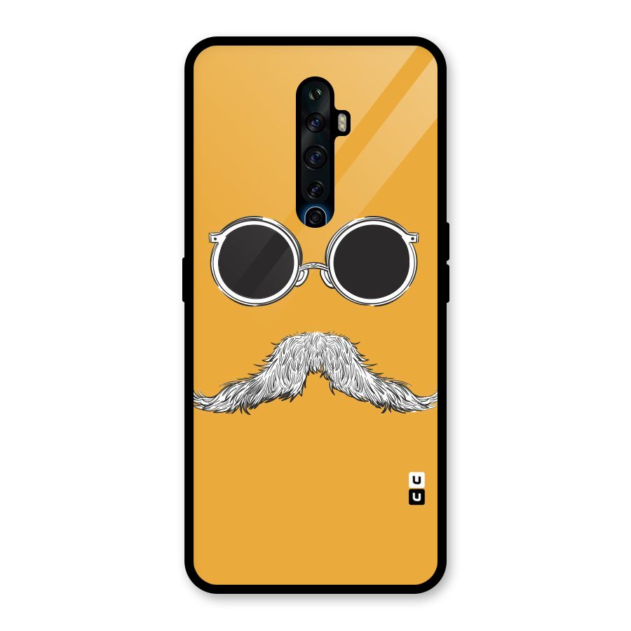 Sassy Mustache Glass Back Case for Oppo Reno2 F