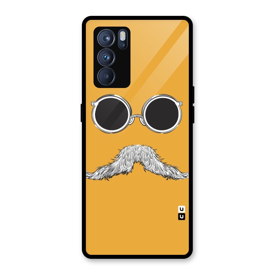 Sassy Mustache Glass Back Case for Oppo Reno6 Pro 5G