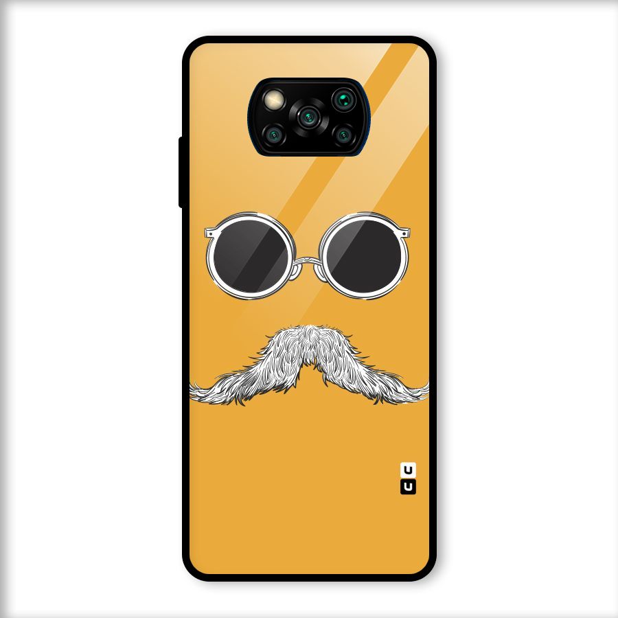 Sassy Mustache Glass Back Case for Poco X3