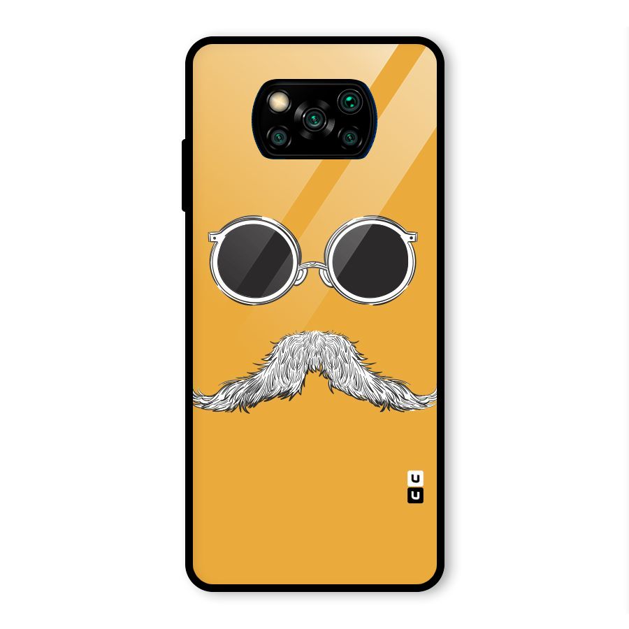 Sassy Mustache Glass Back Case for Poco X3 Pro
