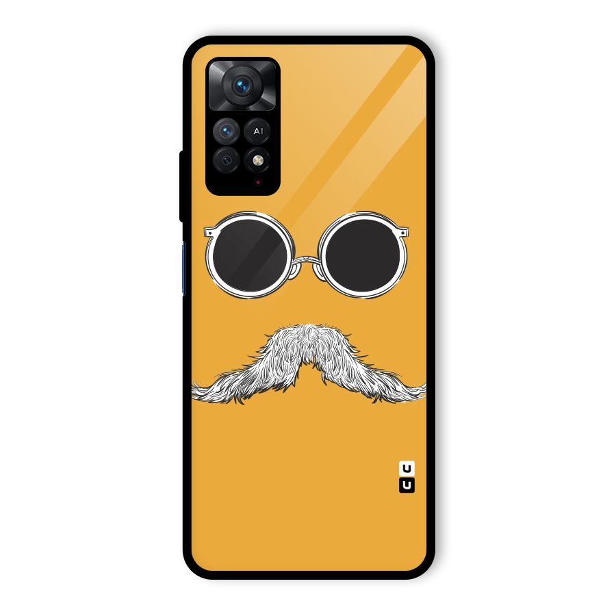 Sassy Mustache Glass Back Case for Redmi Note 11 Pro