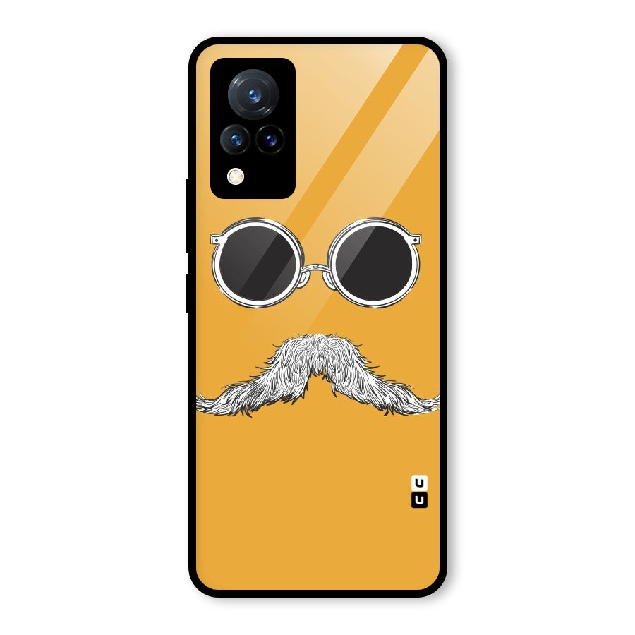 Sassy Mustache Glass Back Case for Vivo V21 5G