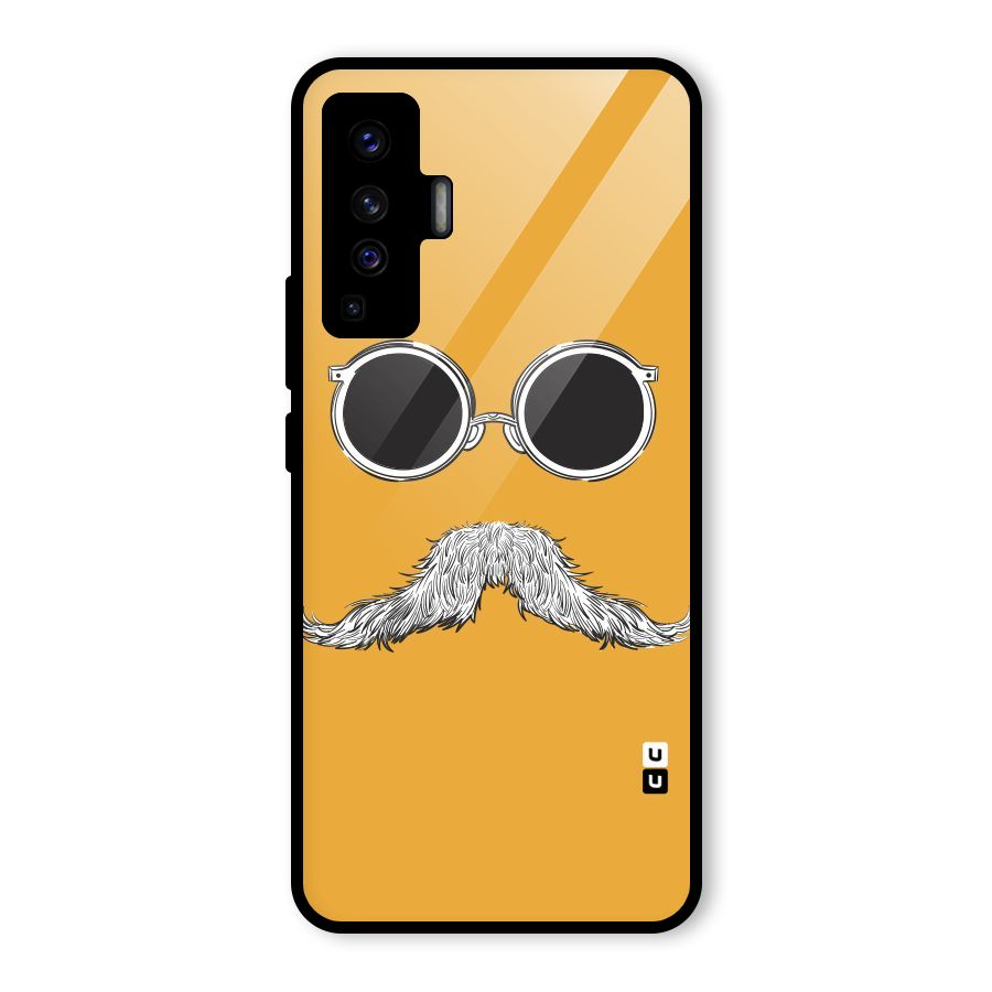 Sassy Mustache Glass Back Case for Vivo X50