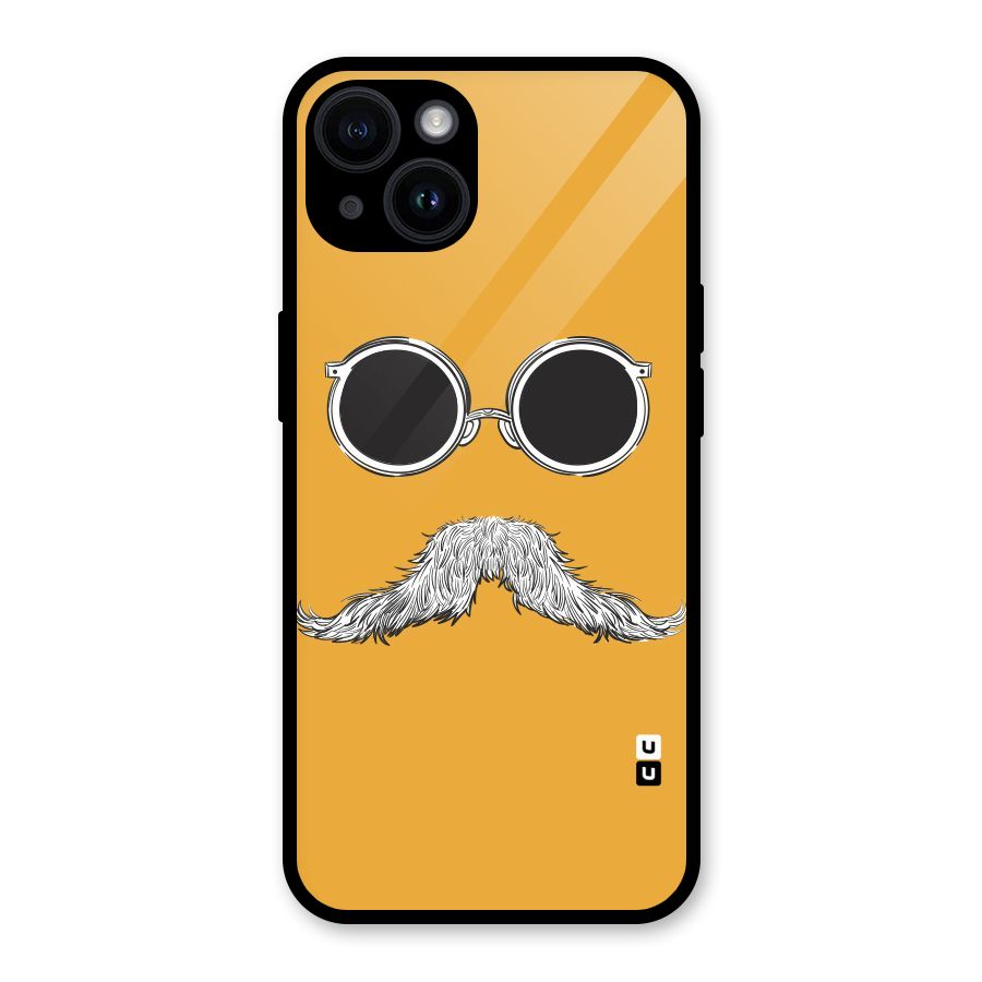 Sassy Mustache Glass Back Case for iPhone 14