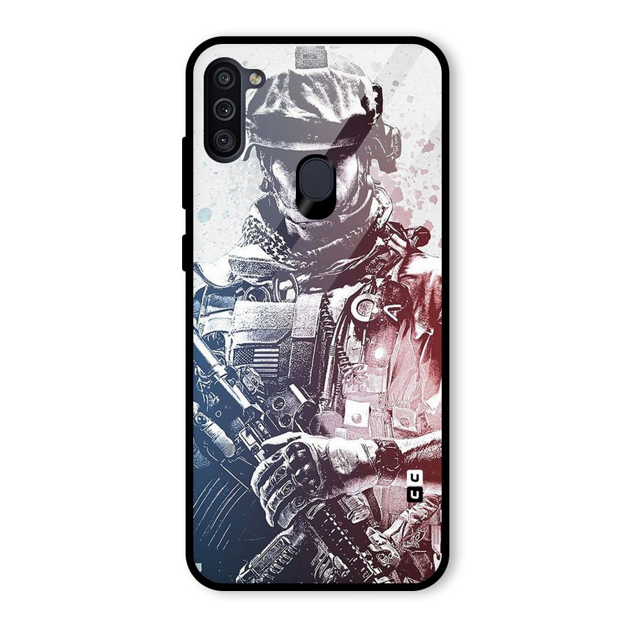 Saviour Glass Back Case for Galaxy M11