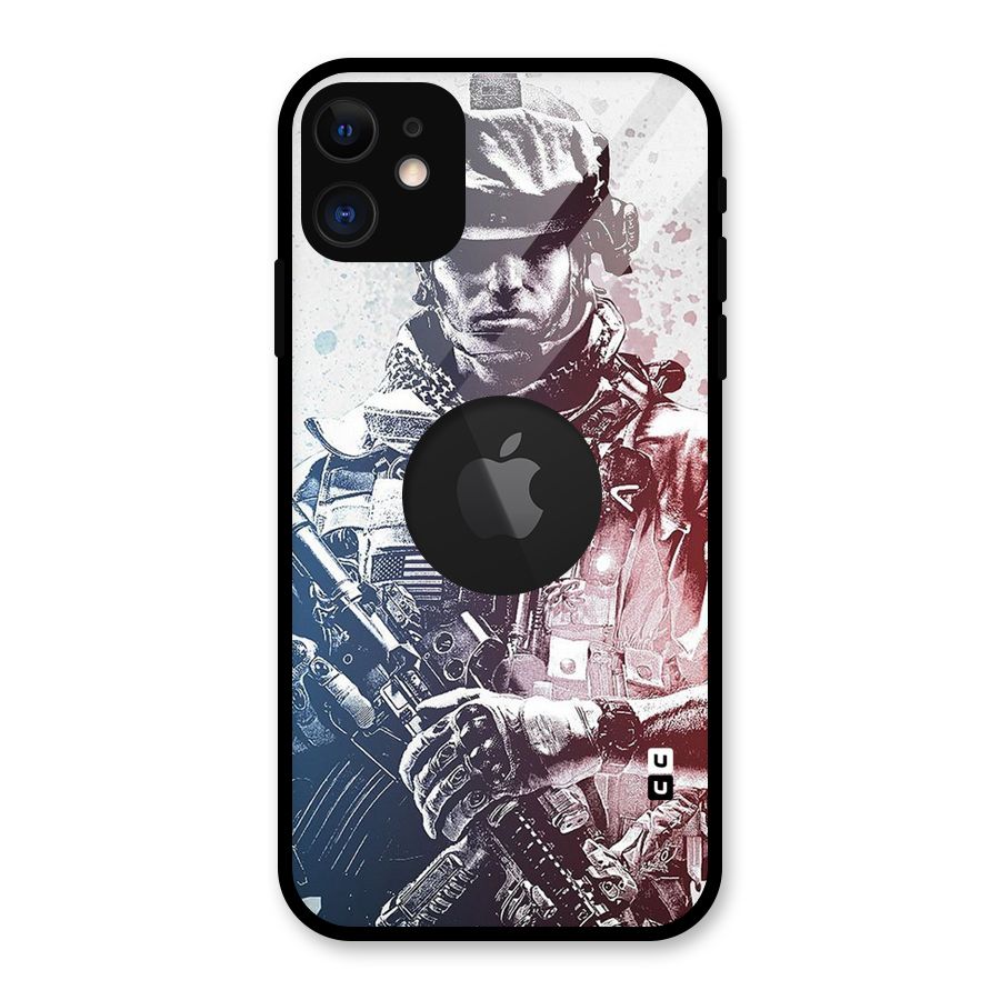 Saviour Glass Back Case for iPhone 11 Logo Cut