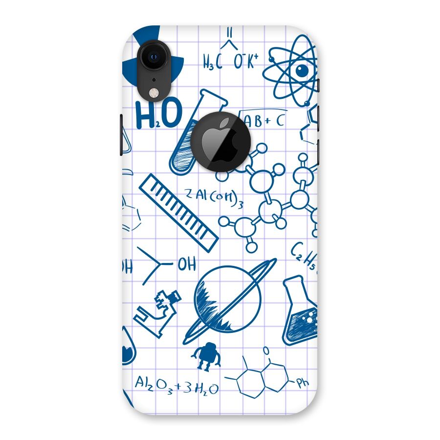 Science Notebook Back Case for iPhone XR Logo Cut