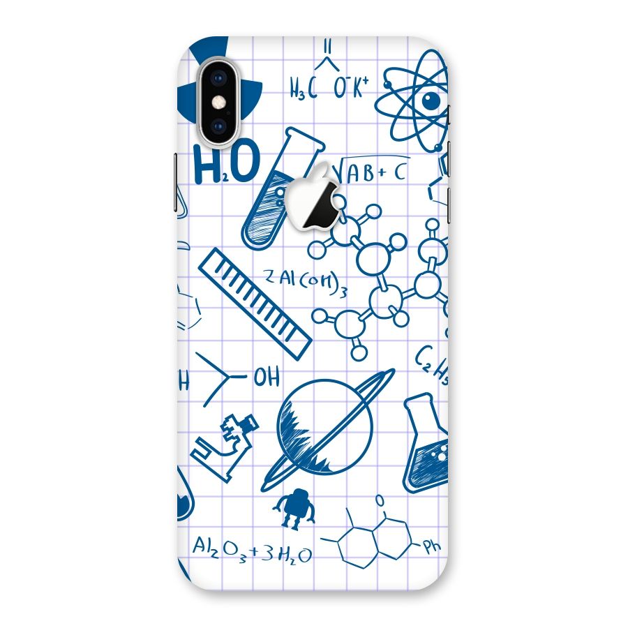 Science Notebook Back Case for iPhone XS Max Apple Cut