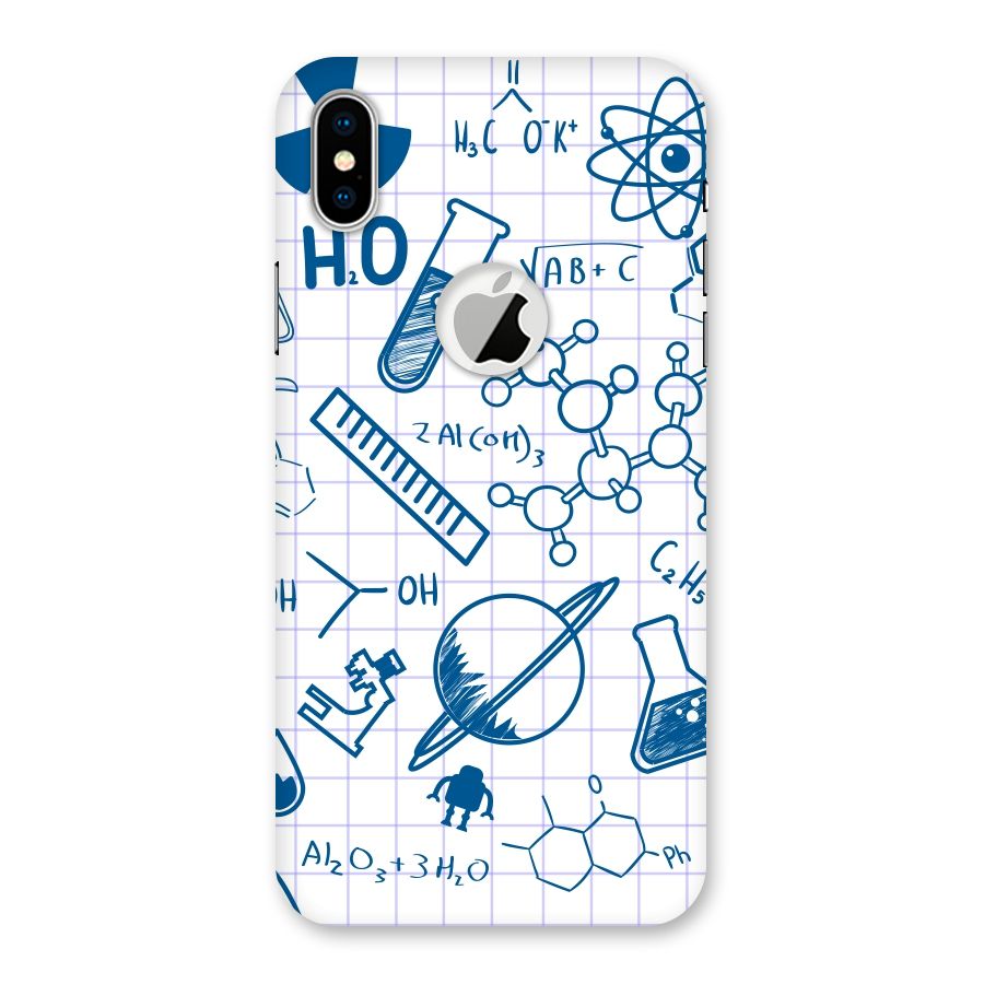 Science Notebook Back Case for iPhone X Logo Cut