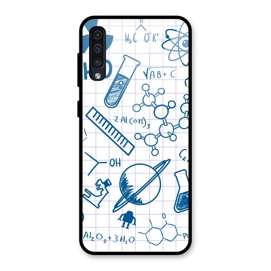 Science Notebook Glass Back Case for Galaxy A30s