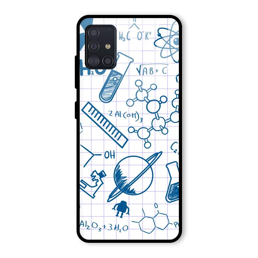 Science Notebook Glass Back Case for Galaxy A51