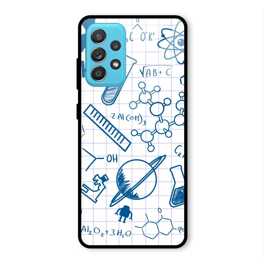 Science Notebook Glass Back Case for Galaxy A52