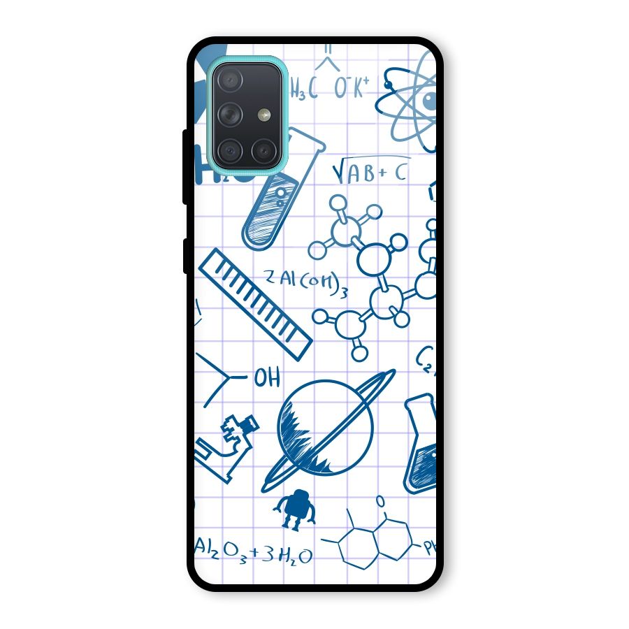 Science Notebook Glass Back Case for Galaxy A71