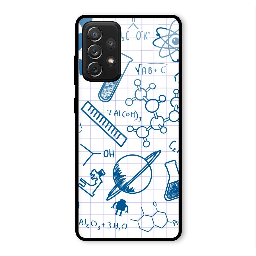 Science Notebook Glass Back Case for Galaxy A72