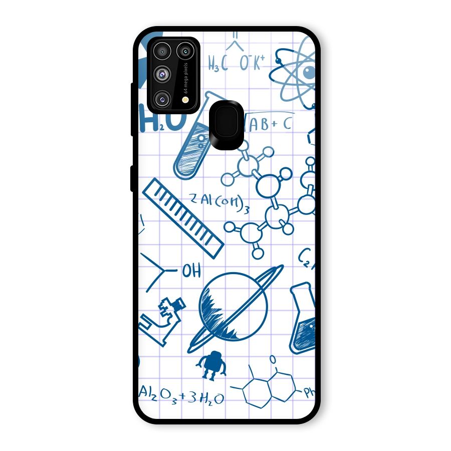 Science Notebook Glass Back Case for Galaxy F41