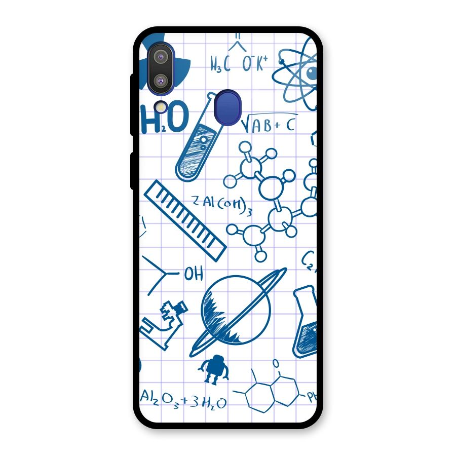 Science Notebook Glass Back Case for Galaxy M20