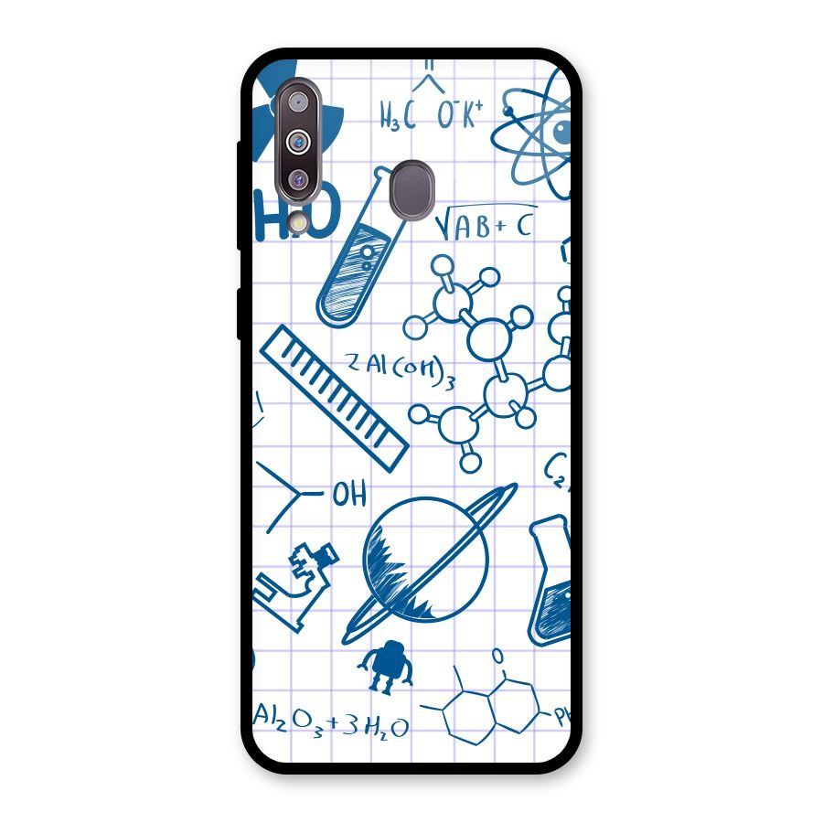 Science Notebook Glass Back Case for Galaxy M30