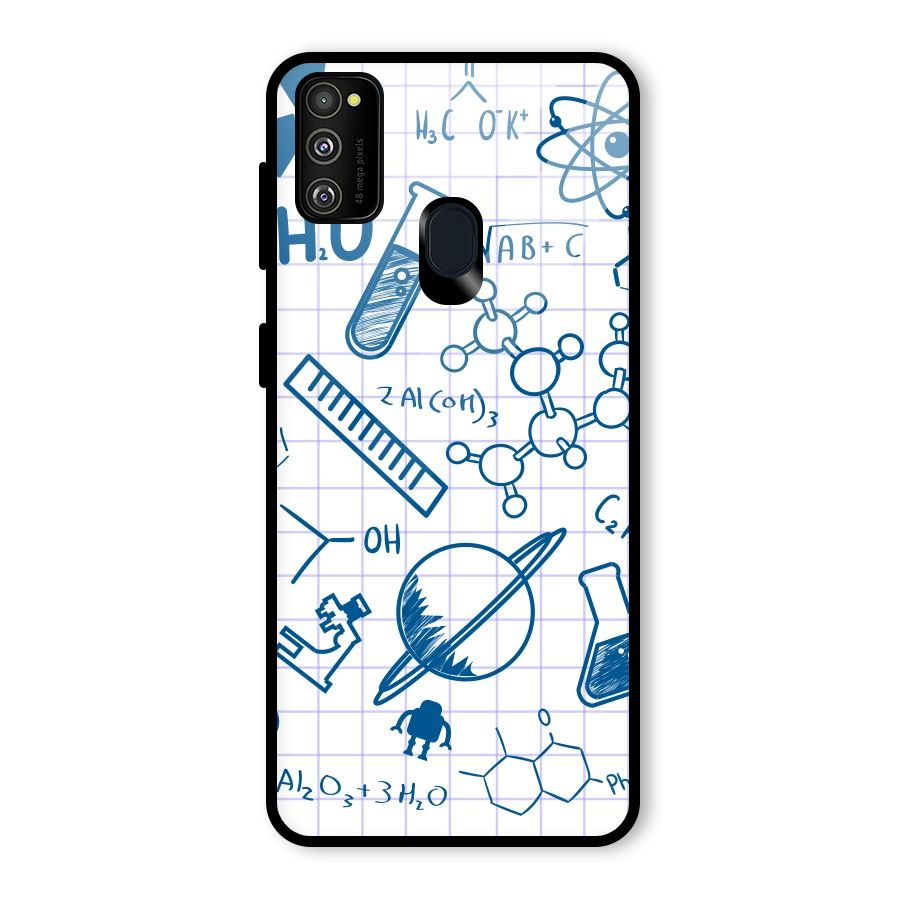 Science Notebook Glass Back Case for Galaxy M30s