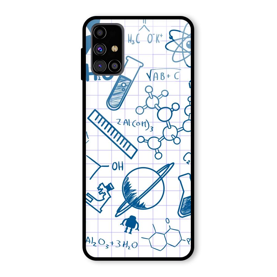 Science Notebook Glass Back Case for Galaxy M31s