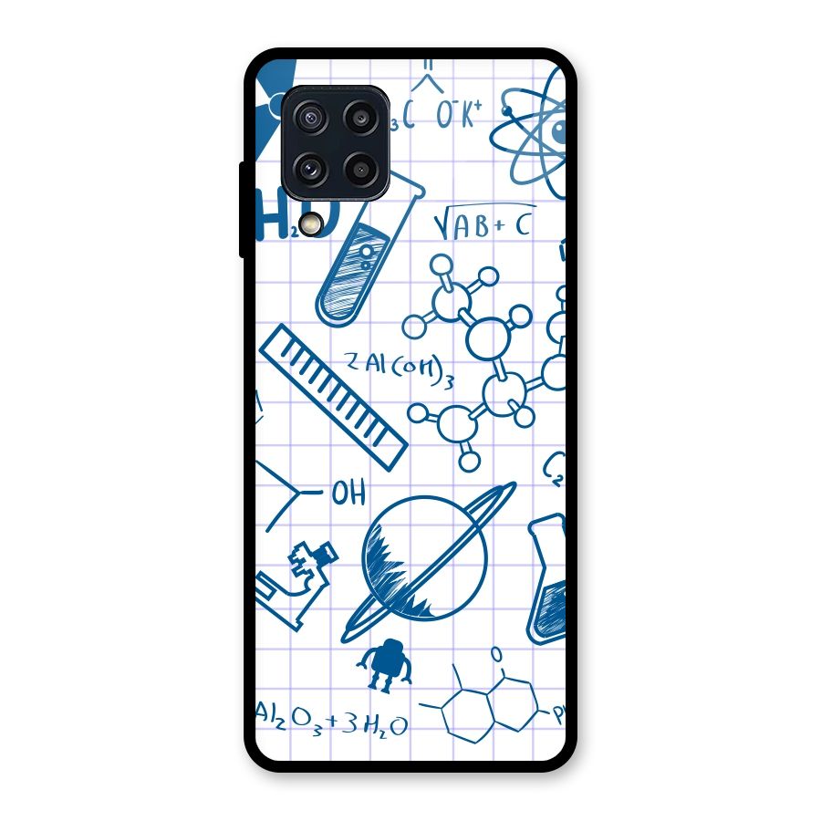 Science Notebook Glass Back Case for Galaxy M32