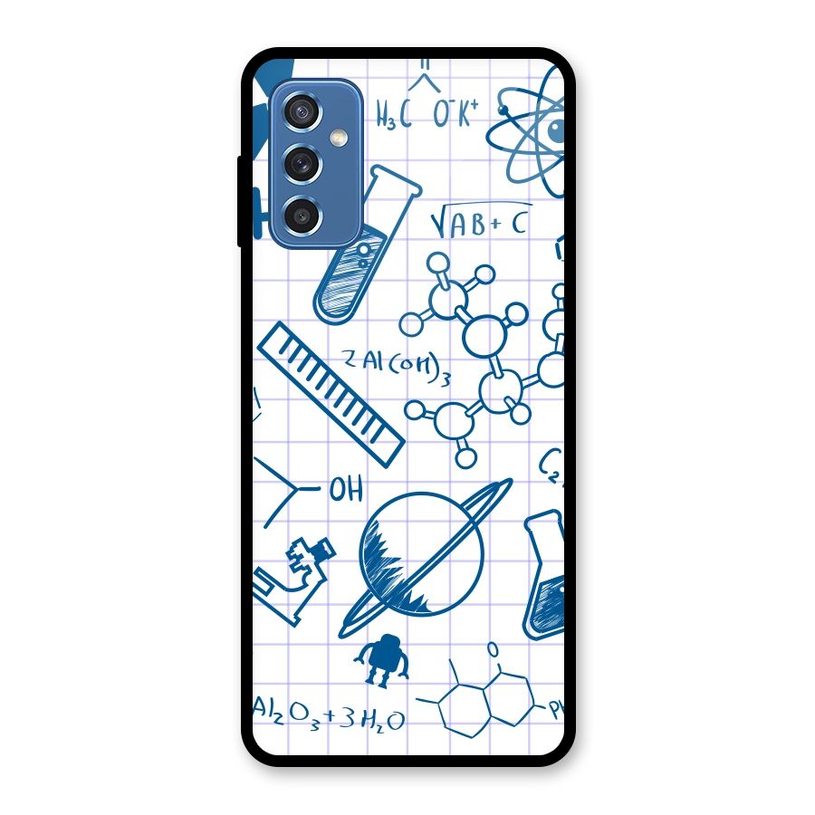 Science Notebook Glass Back Case for Galaxy M52 5G