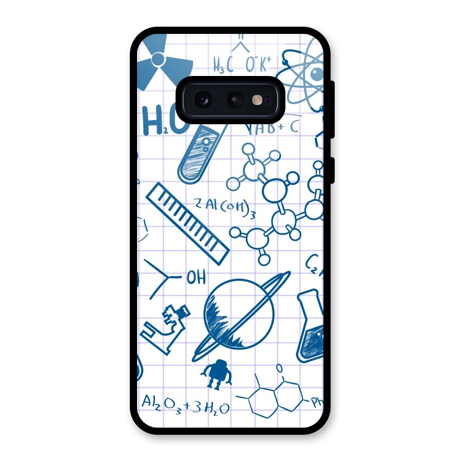 Science Notebook Glass Back Case for Galaxy S10e