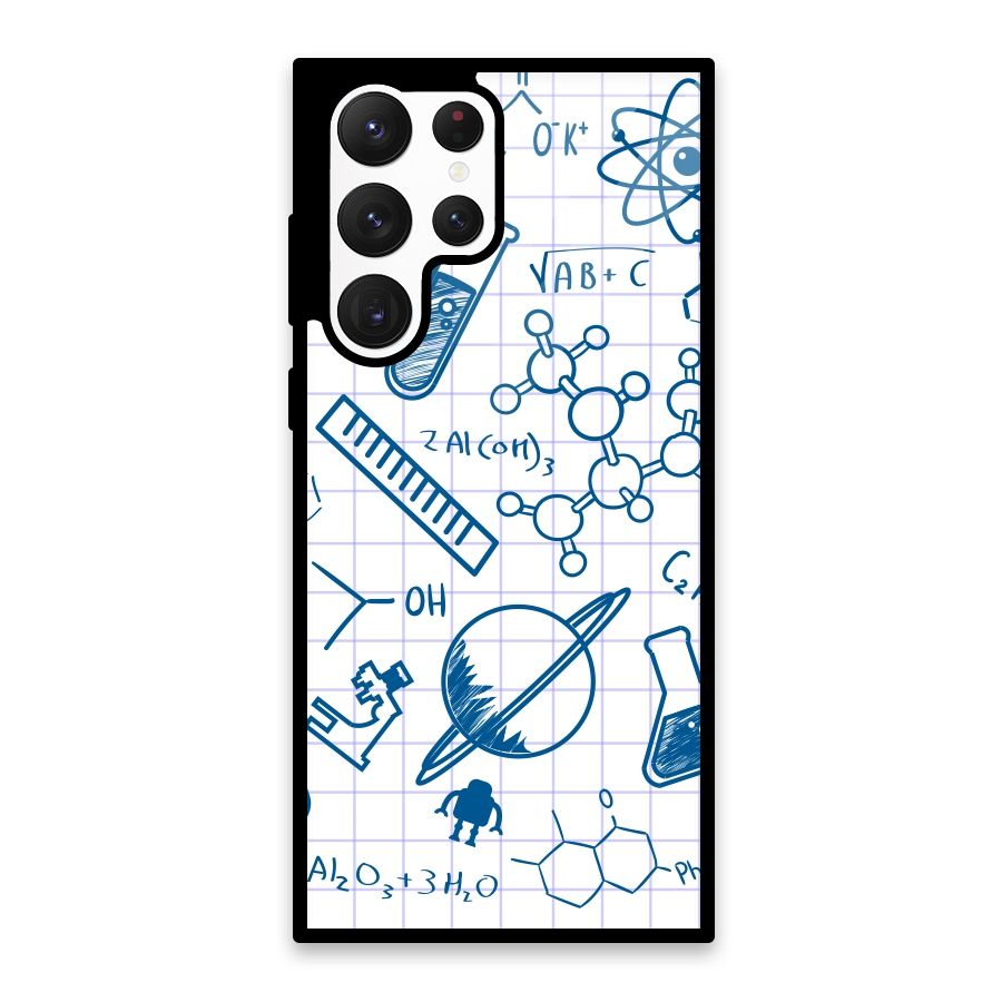 Science Notebook Glass Back Case for Galaxy S22 Ultra 5G