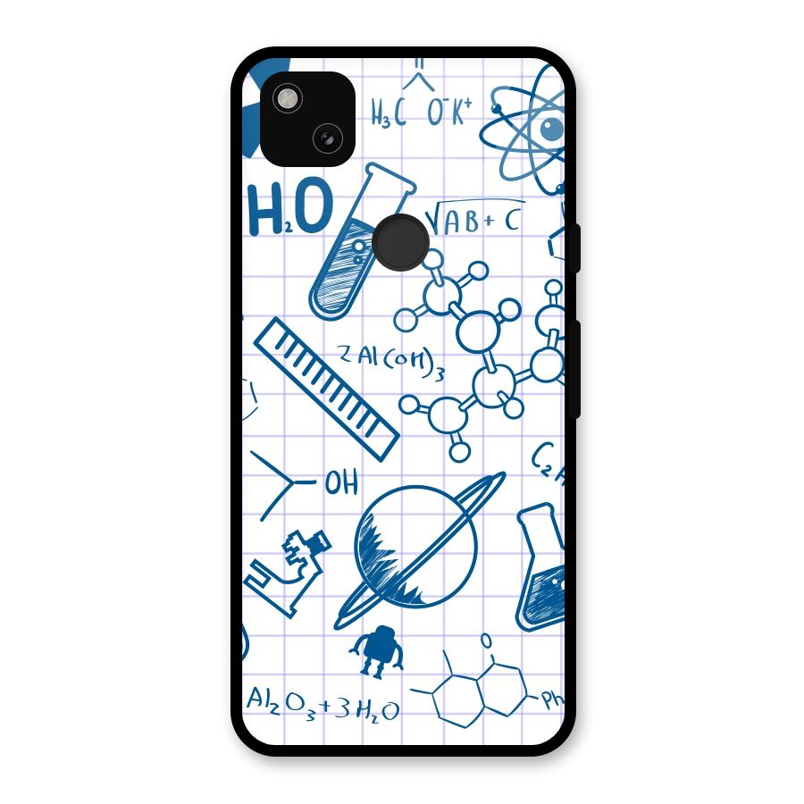 Science Notebook Glass Back Case for Google Pixel 4a