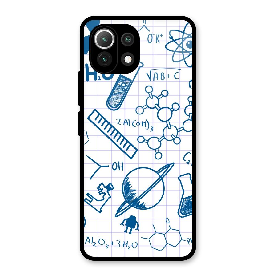 Science Notebook Glass Back Case for Mi 11 Lite NE 5G