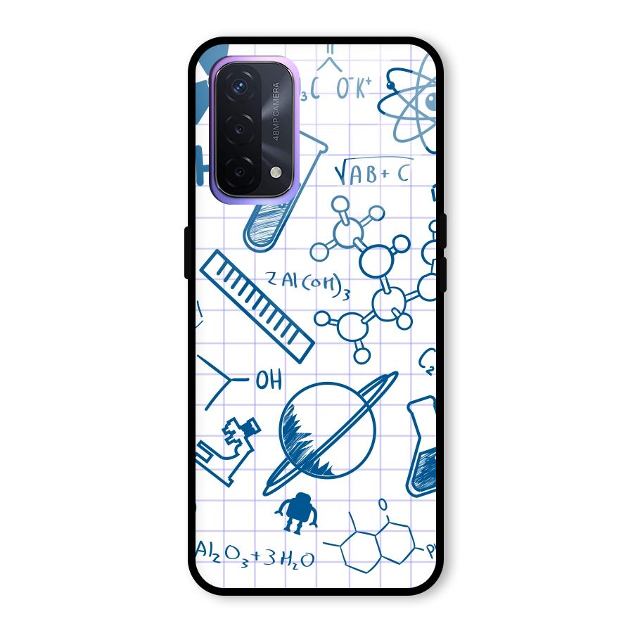 Science Notebook Glass Back Case for Oppo A74 5G