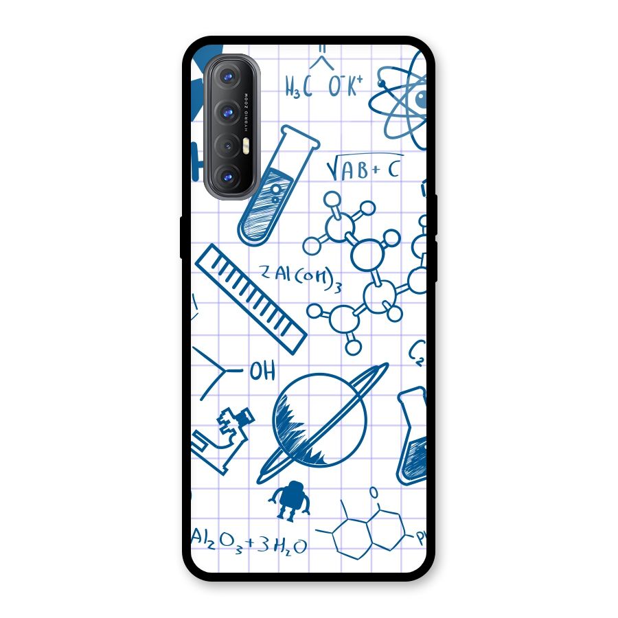Science Notebook Glass Back Case for Oppo Reno3 Pro
