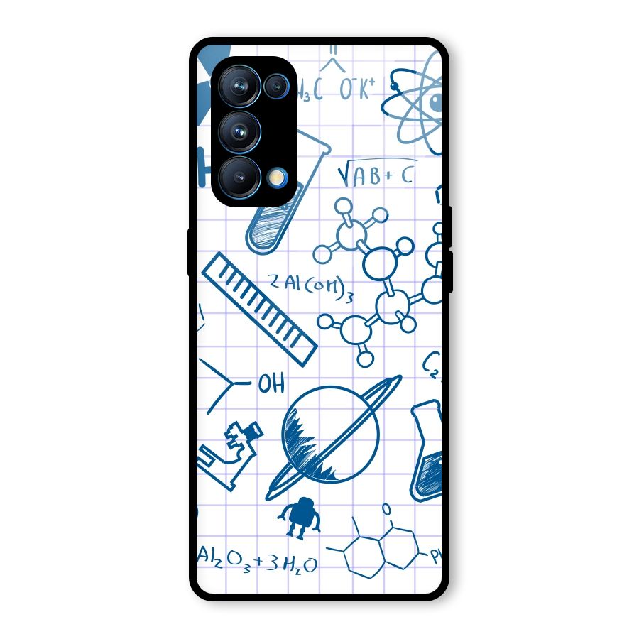 Science Notebook Glass Back Case for Oppo Reno5 Pro 5G