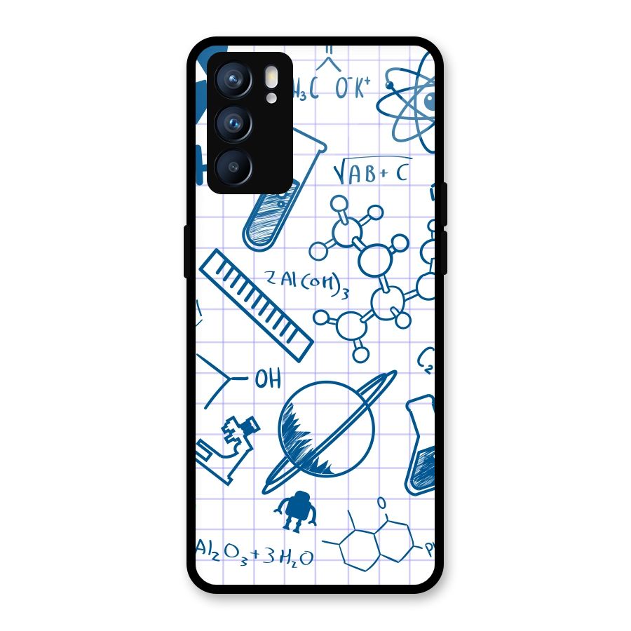 Science Notebook Glass Back Case for Oppo Reno6 5G