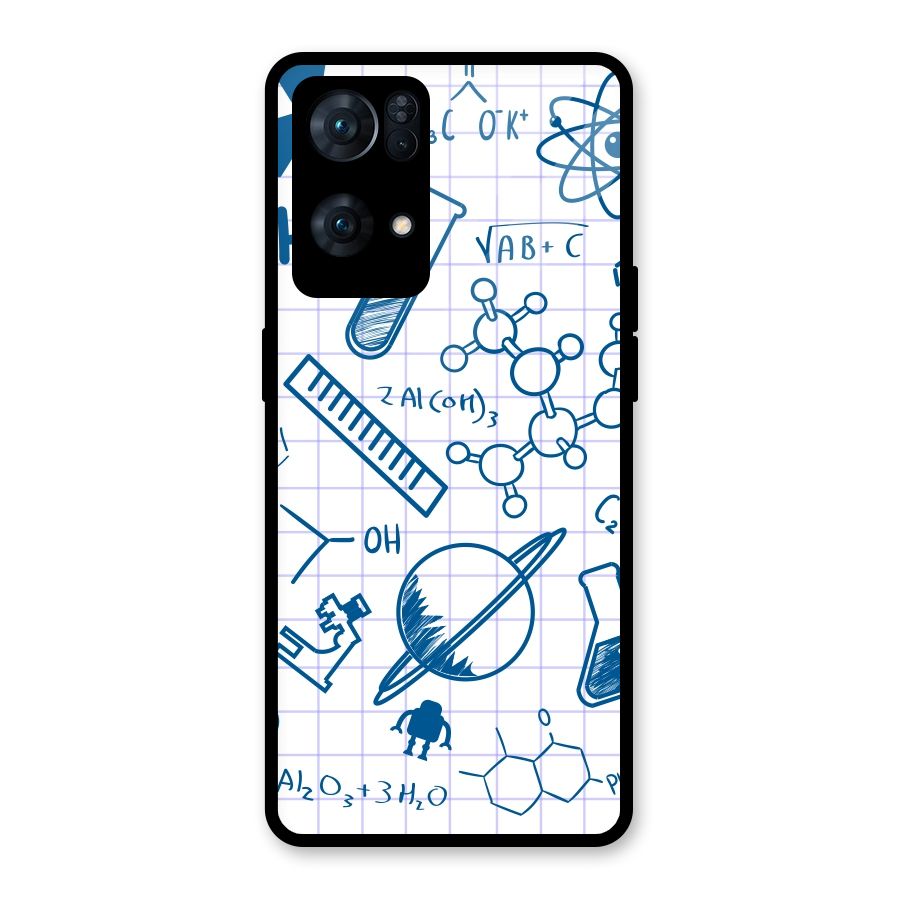 Science Notebook Glass Back Case for Oppo Reno7 Pro 5G