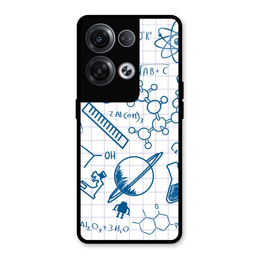 Science Notebook Glass Back Case for Oppo Reno8 Pro 5G