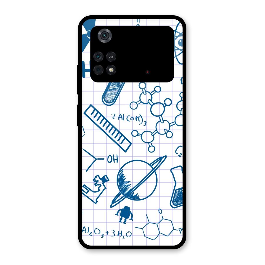 Science Notebook Glass Back Case for Poco M4 Pro 4G