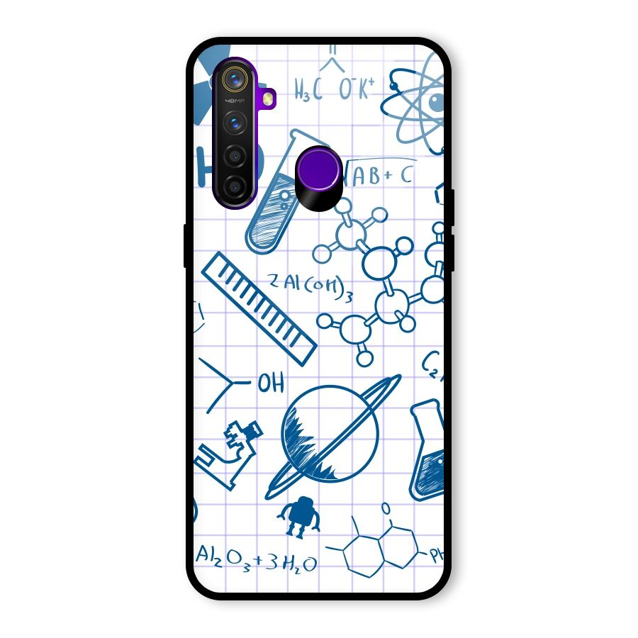 Science Notebook Glass Back Case for Realme 5 Pro