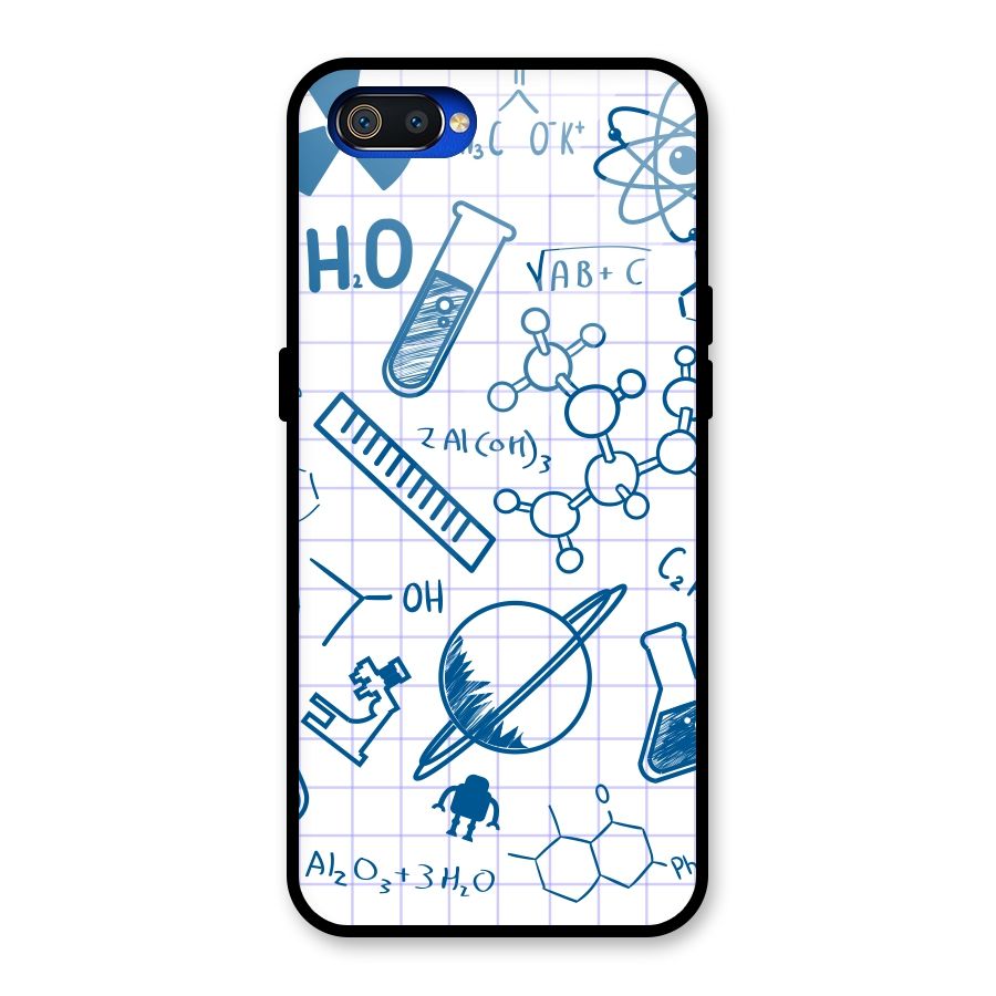 Science Notebook Glass Back Case for Realme C2