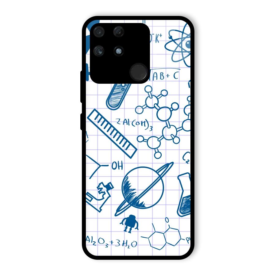 Science Notebook Glass Back Case for Realme Narzo 50A